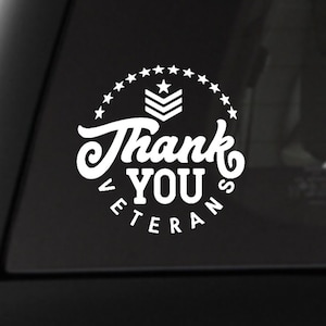 Thank You Veterans Decal: Patriotic Vinyl Decal