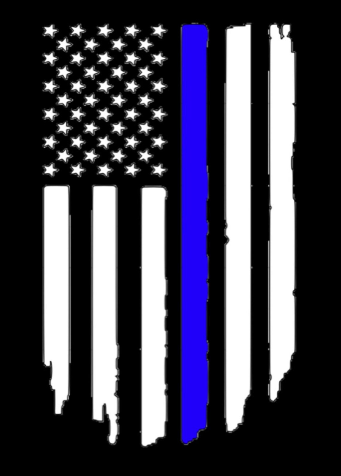 Thin Blue Line Distressed American Flag Vinyl Decal Back the Etsy