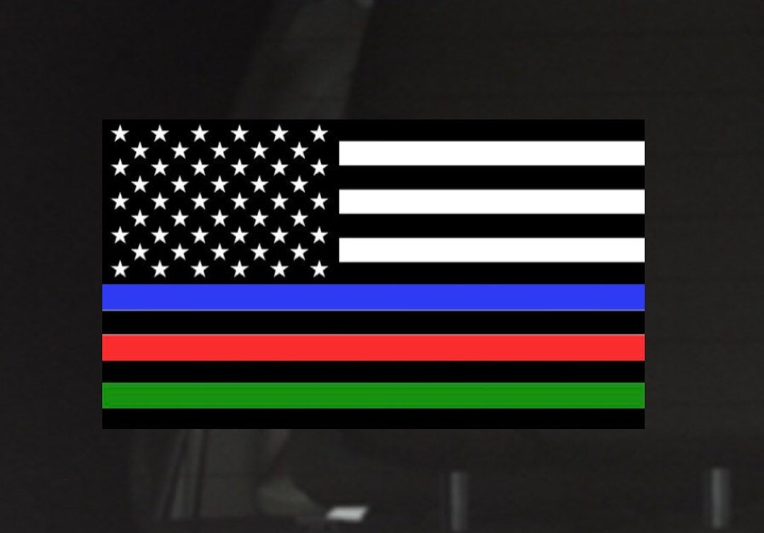 Thin Blue Line Thin Red Line Thin Green Line Vinyl Decal - Etsy