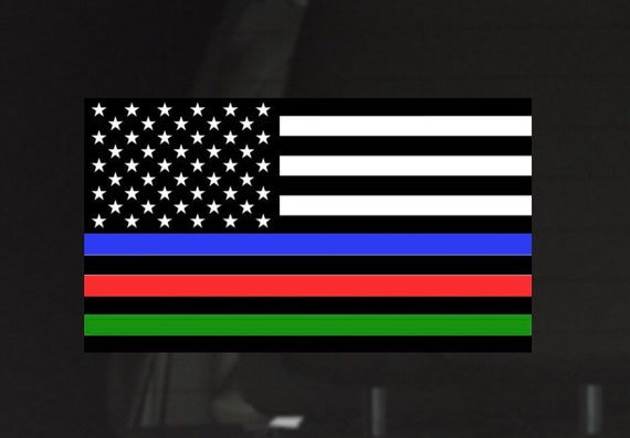 3/" x 5/" Support Police USA Flag Blue Line Sticker Decal Car Truck Laptop Graphic