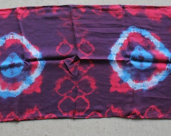 15x60" 8mm habotai silk scarf red and blue make purple