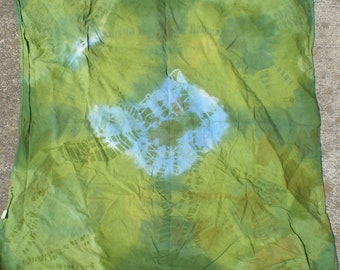 20x20" tie dye, green and blue bandana