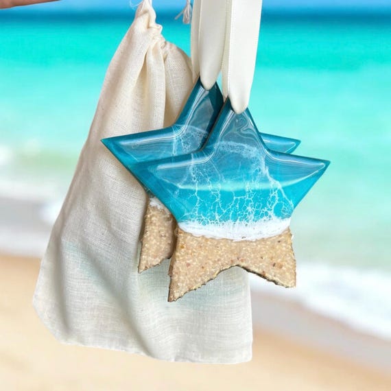 Ocean Star Ornament | Hand Crafted| Resin & Acrylic | Coastal Christmas | Florida Sand | Christmas in July | Coastal Home Decor