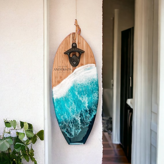 Surf Board Bottle Opener | Resin | Housewarming | Gift