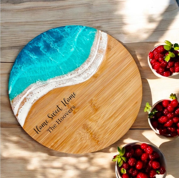 Personalized Ocean Design Turn Table | 10 Inch | Beach House Decor | Coastal Kitchen | Lazy Susan