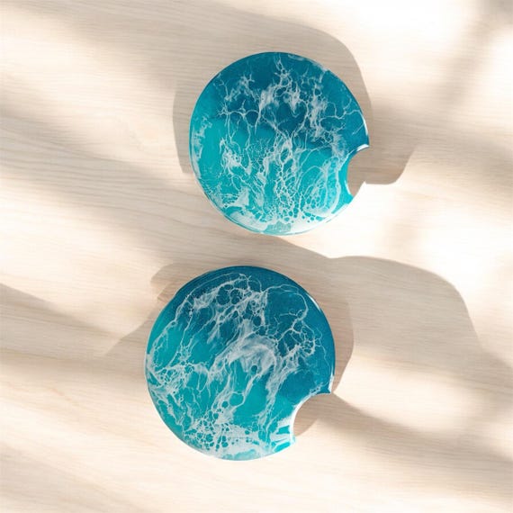 Ocean Designed Car Coaster | Epoxy Resin |