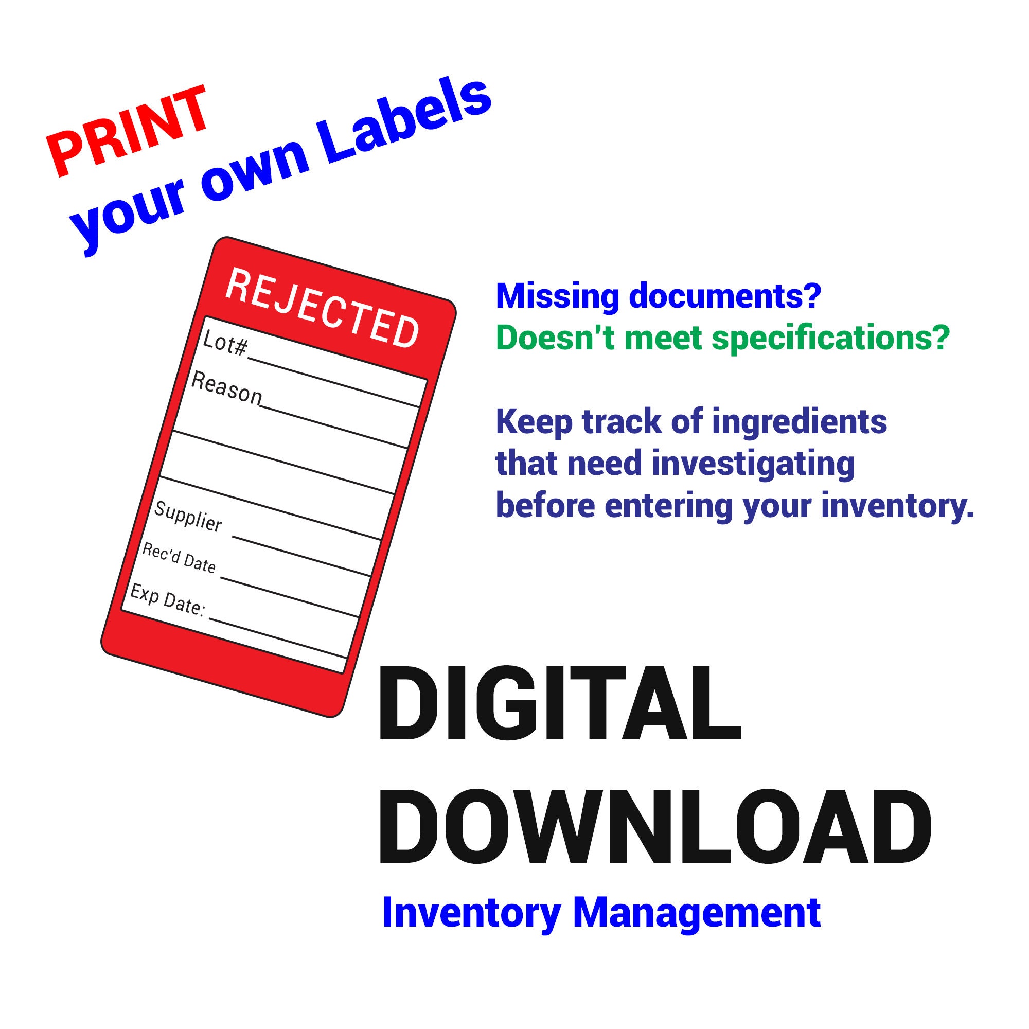 Inventory Management Stickers Digital Download OASHA - Etsy