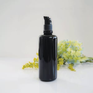 Lotion Pump Violet Glass Bottle, Glass Bottle Gel Pump dispenser, 10 ml, 30 ml, 100 ml, - High Quality Cosmetic Lotion Pump, Reusable, New