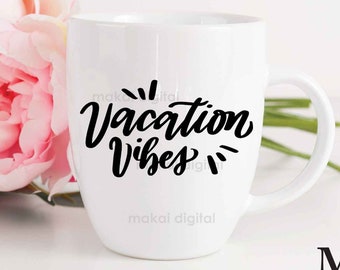 Vacation Vibes Hand-Lettered SVG | Summer SVG | Digital Download | svg, dxf, png, jpg