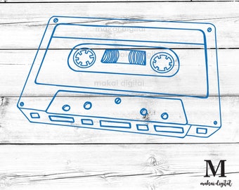 Hand Drawn Mix Tape SVG | 80s Mixtape SVG | Retro Mixtape SVG | Digital Download | svg, dxf, png, jpg