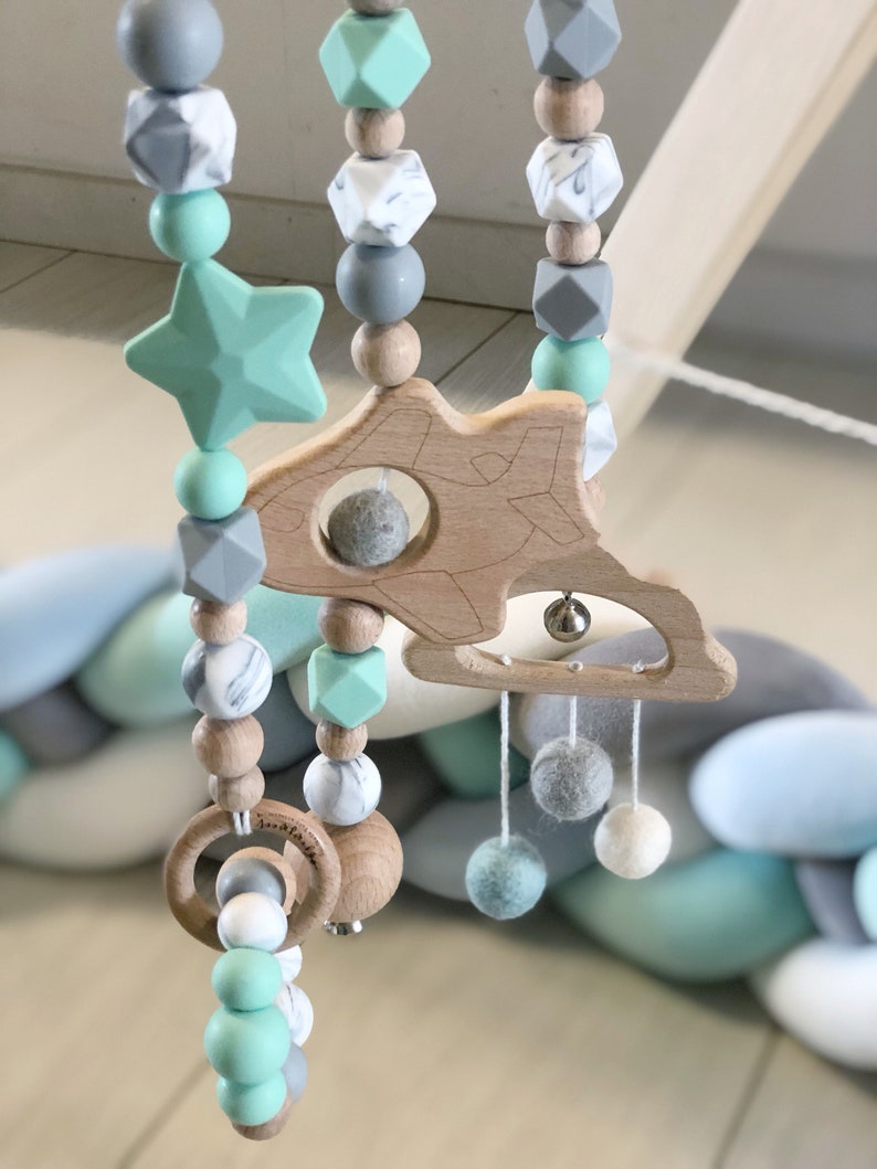 Baby Spielbogen Aus Holz - Montessori Spieltrapez Mit Aktivitäts-Center