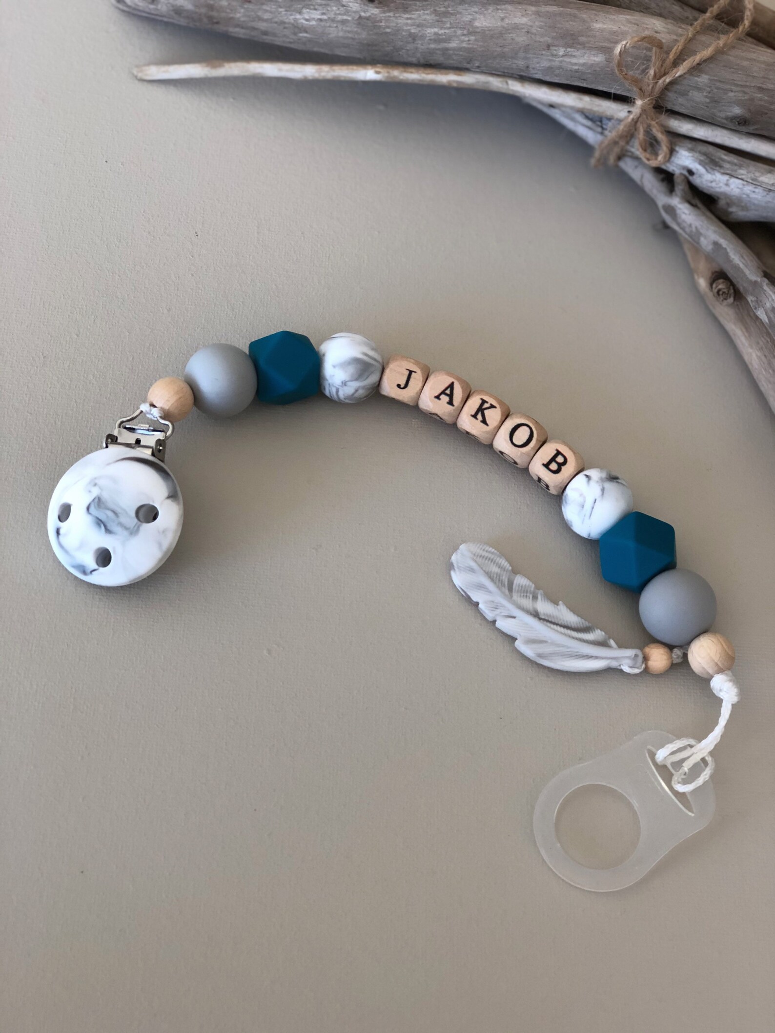 Silicone Pacifier Clip Pacifier chain with name Etsy