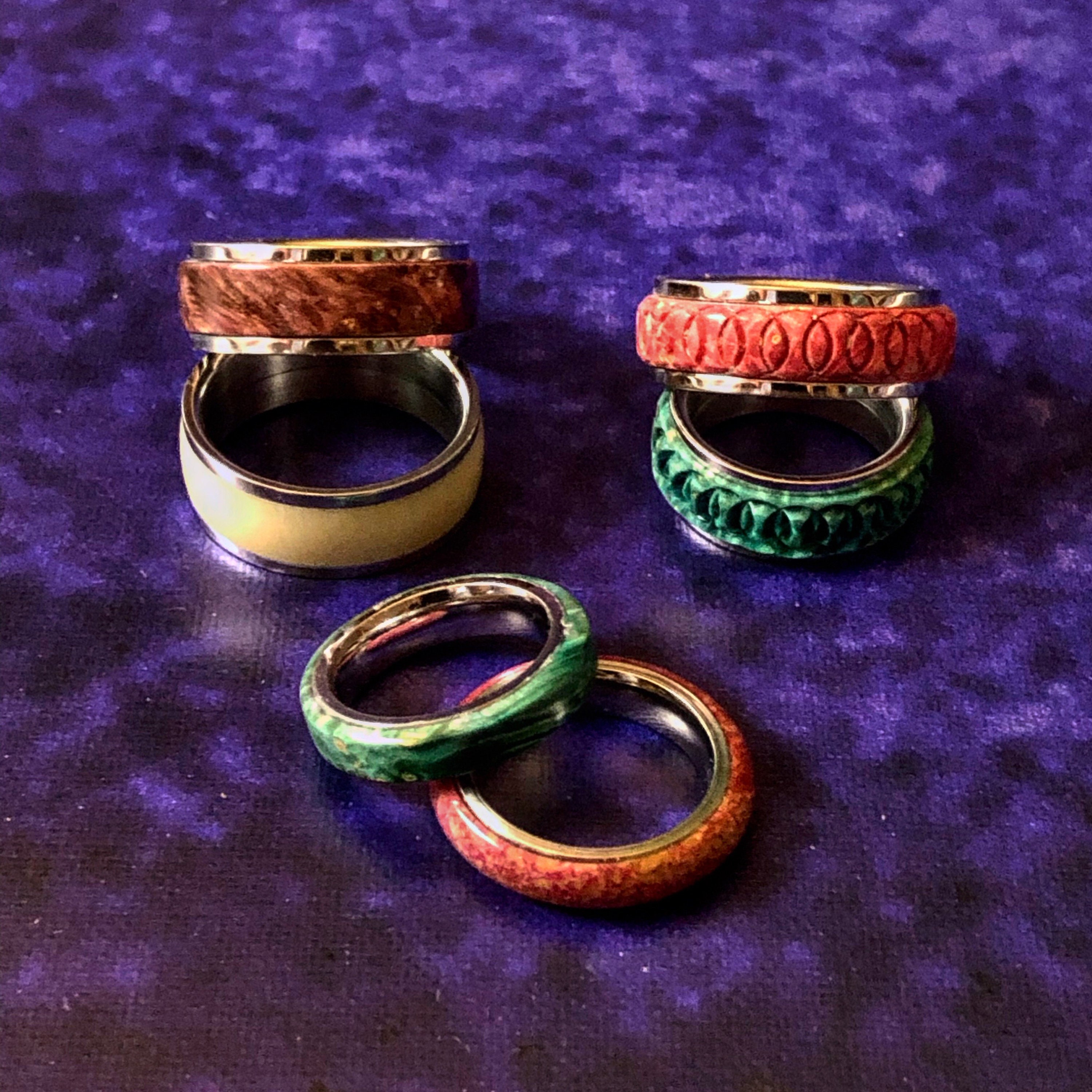 Wood Turned Rings Etsy