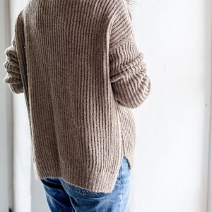 100% ALPACA WOOL SWEATER, handmade sweater, hand knit sweater, knit sweater, thin wool sweater, knit sweater for woman image 3