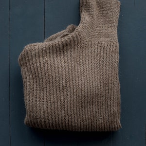 100% ALPACA WOOL SWEATER, handmade sweater, hand knit sweater, knit sweater, thin wool sweater, knit sweater for woman Nougat