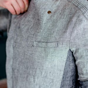 Linen Chef Jacket for Men, 3/4 sleeve image 8