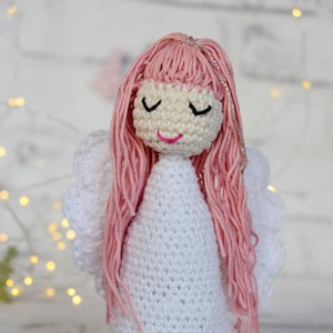 Angel crochet pattern, crochet angel amirugumi, 2 PDFs, English, Norwegian, German, deutsch Häkelanleitung Engel. Norsk heklemønster engel image 1