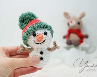 Crochet amigurumi snowman - Printable PDF crochet pattern for a cute snowman - Beginner-friendly - DIY snowman for the Winter and Christmas