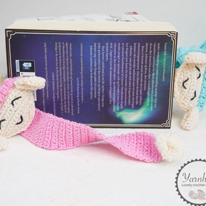 Patrón de marcapáginas de crochet en PDF, patrón descargable para hacer un marcapáginas de cordero amigurumi. Rápido y divertido de hacer