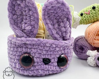 Crochet Bunny Basket Pattern – Easter Egg Basket DIY (Digital Download)