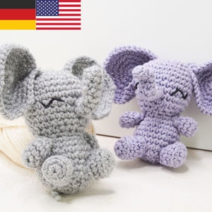 Flopsy the amigurumi elephant. Häkelanleitung für einen Elefanten. A printable crochet animal amigurumi pattern. DE/ENG