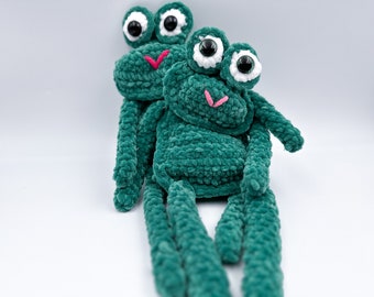 Crochet Amigurumi Frog Pattern - Soft Plush Green Frog Toy - Cute Crocheted Frog Gift for Kids and Adults - Crochet PDF pattern for a toy