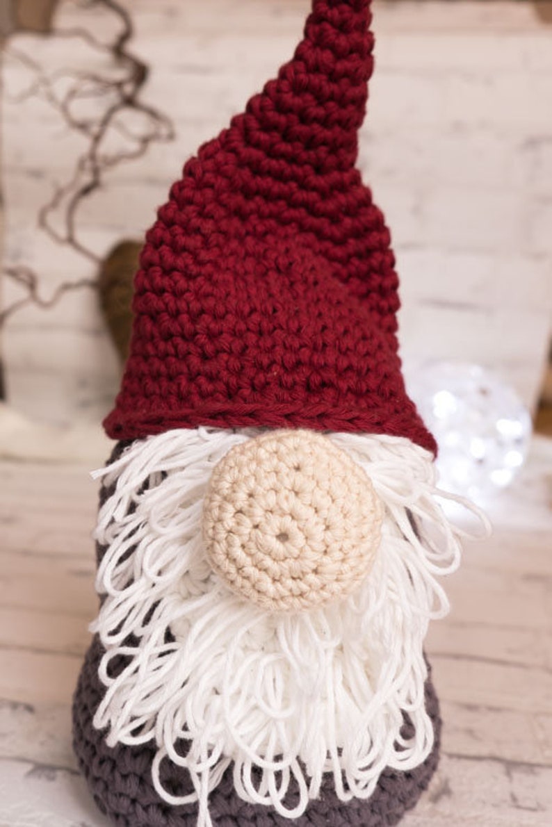 Crochet Christmas Gnome pattern pdf, Christmas Santa gnome pdf pattern image 1