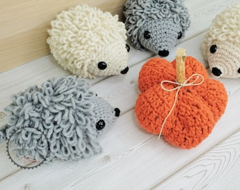 Crochet hedgehog pattern - Printable PDF crochet woodland pattern for a cute hedgehog