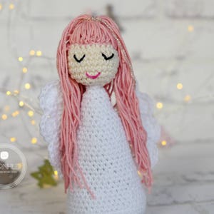 Angel crochet pattern, crochet angel amirugumi, 2 PDFs, English, Norwegian, German, deutsch Häkelanleitung Engel. Norsk heklemønster engel image 2