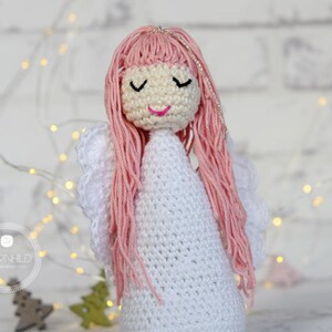 Angel crochet pattern, crochet angel amirugumi, 2 PDFs, English, Norwegian, German, deutsch Häkelanleitung Engel. Norsk heklemønster engel image 3