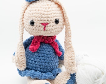 Crochet amigurumi bunny pattern - Cute crochet bunny - Crochet rabbit pattern - Soft plush amigurumi animal bunny - Easy crochet amigurumi