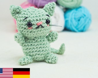 Haakpatroon voor een schattige amigurumi-kat -Häkelanleitung für eine Amigurumi Katze- Afdrukbaar pdf-patroon voor een schattige kat