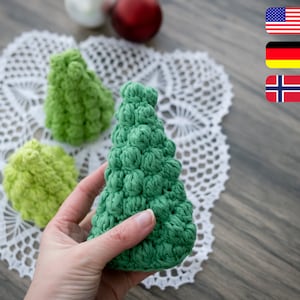 Crochet pattern for a Mini Christmas Crochet Tree - DIY Christmas Gifts - Häkelanleitung für ein Weihnachtsbaum - Hekleoppskrift på juletre