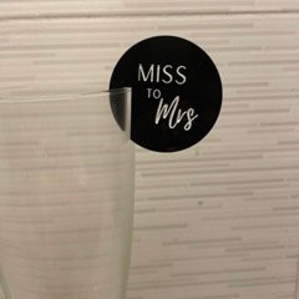 Miss to Mrs Custom Drink Tags, Cup Charms, Drink accessories