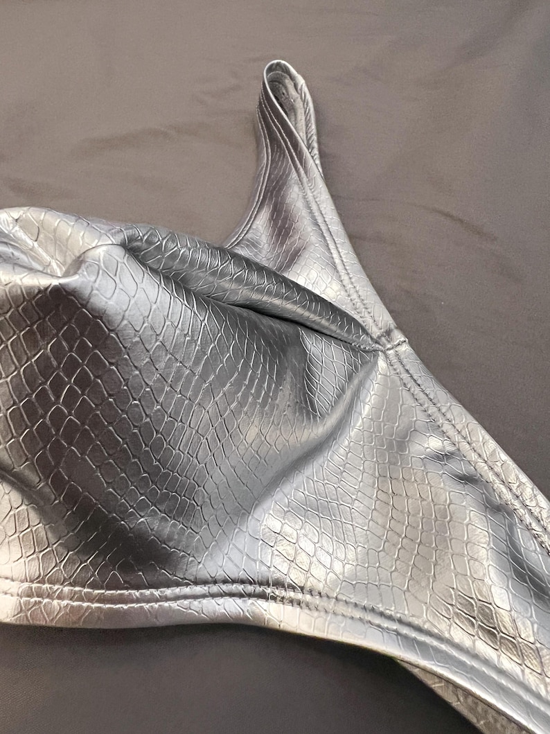 Metallic Grey Men's THONG. Mirror Effect. 100 Handmade, Comfortable