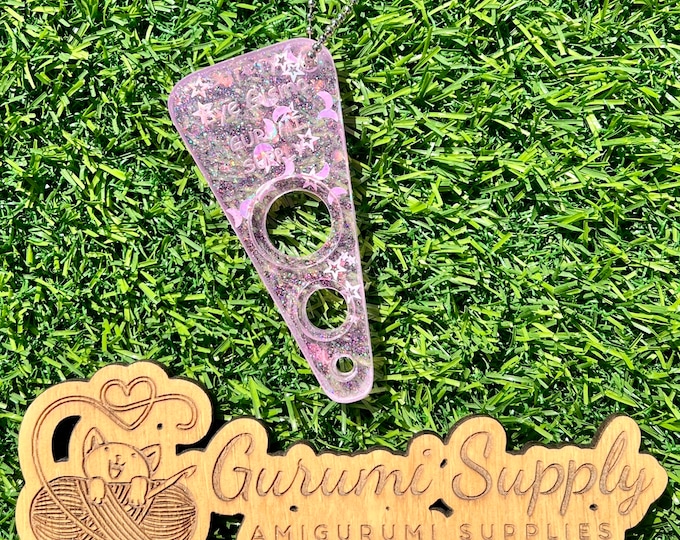 Safety Eye Gismo - Cosmic Pink Glitter -Triangle - Petite - On-the-Go - Keychain - Safety Eye Tool - Safety Eye Jig - Safety Eye Helper