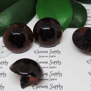 31mm Brown Textured Iris Safety Eyes with Washers - 1 Pair – Animal Eyes / Amigurumi Eyes / Owl Eyes / Doll Eyes / Toy Eyes / Craft Eyes
