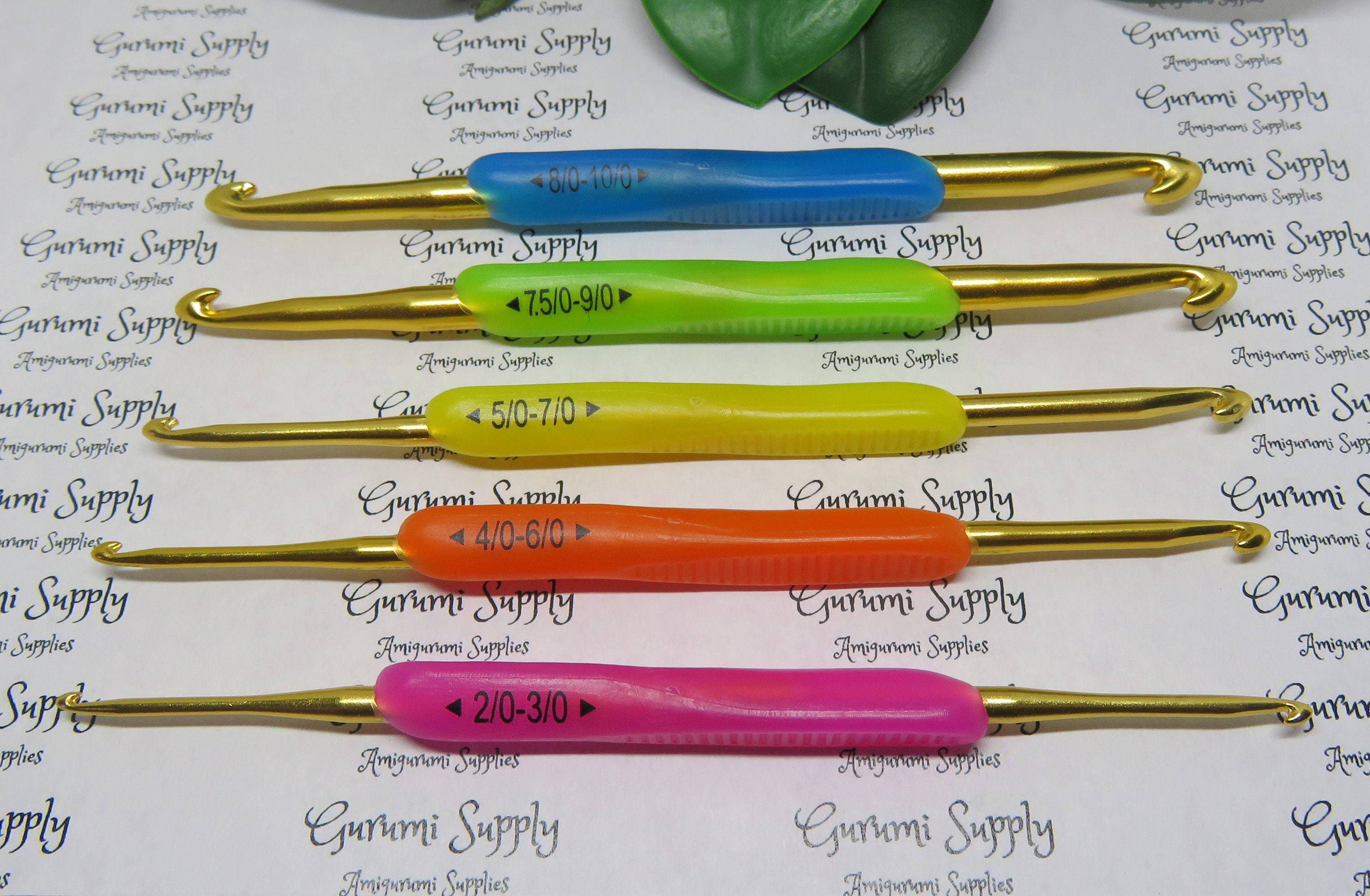 Crochet Hook Set with Dual Heads and Non-Slip Silicone Handle - 5