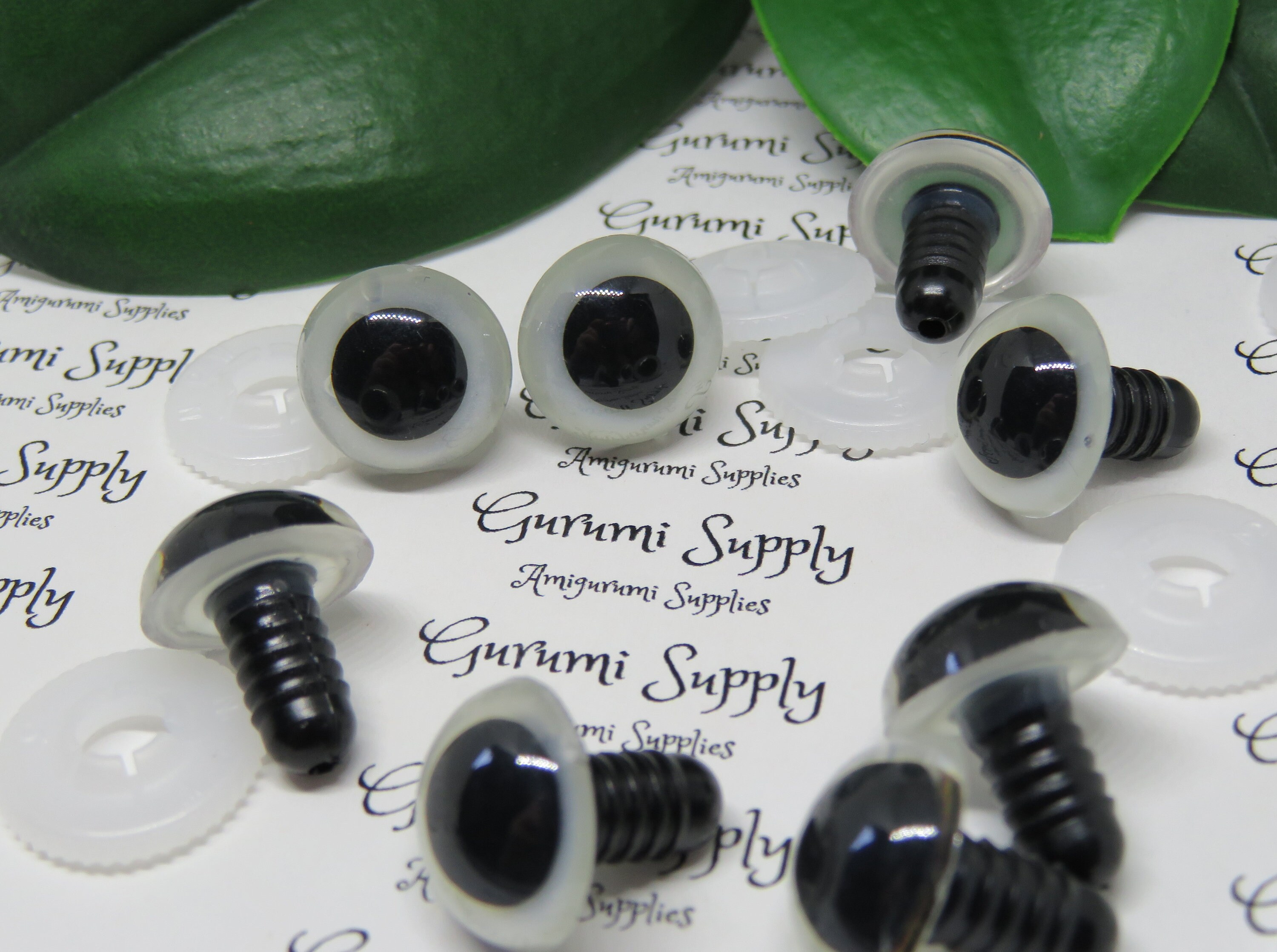 15mm Hand Painted Glow in the Dark Plastic Safety Eyes with a Natural