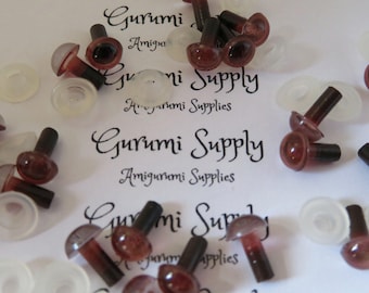 6 mm Braune Farbe Runde Sicherheitsaugen mit Schwarzen Pupillen mit Unterlegscheiben 5 Paar / Amigurumi Augen / Puppenaugen / Tieraugen / Handwerk Augen / Spielzeugaugen