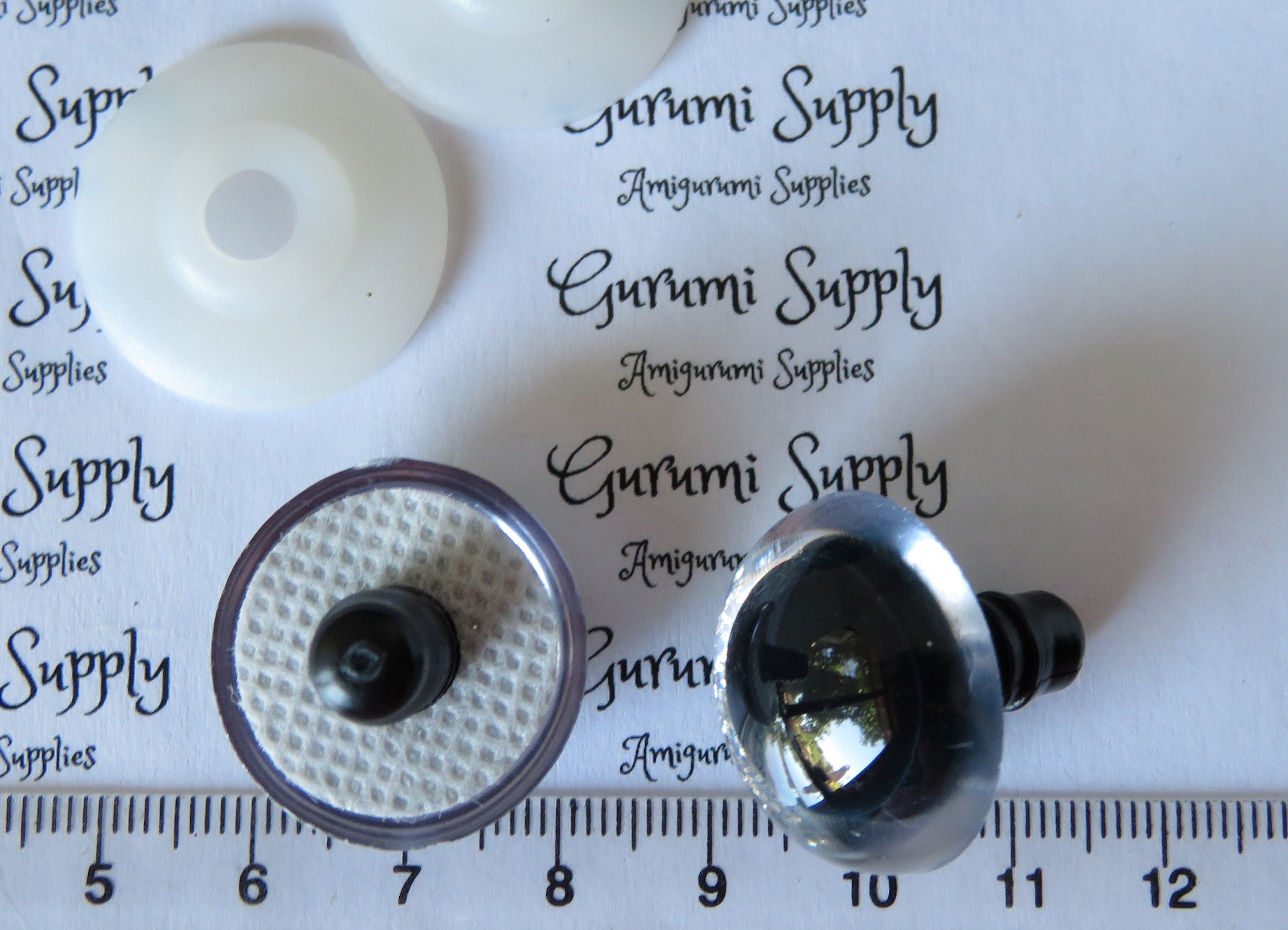 30mm Clear Round Safety Eyes With a Gold Glitter Non-woven Slip Iris, Black  Pupil and Washers: 1 Pair Doll / Amigurumi / Animal / Toys 