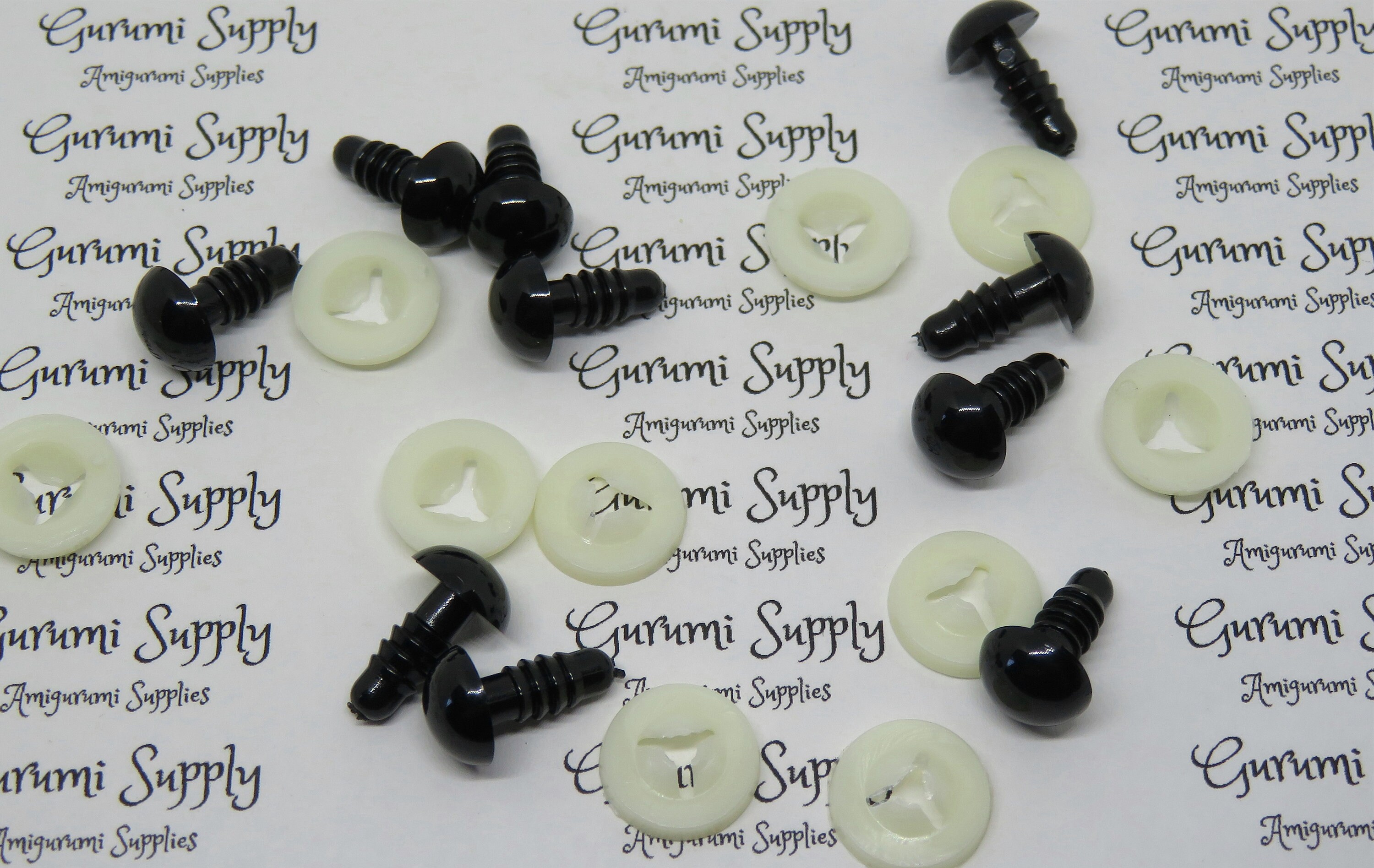 Solid Black Safety Eyes (Straight) - 10mm