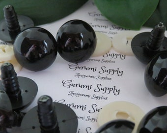 Bulk-Pack! 22mm Solid Black Safety Eyes with Washers: 20 Pairs - Amigurumi / Animals / Doll / Toy / Craft Eyes / Crochet / Knit / Supplies