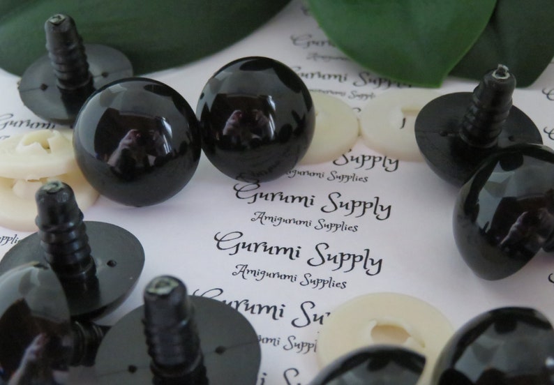 Bulkpack 22mm Solid Black Safety Eyes With Washers 20 Pairs Etsy