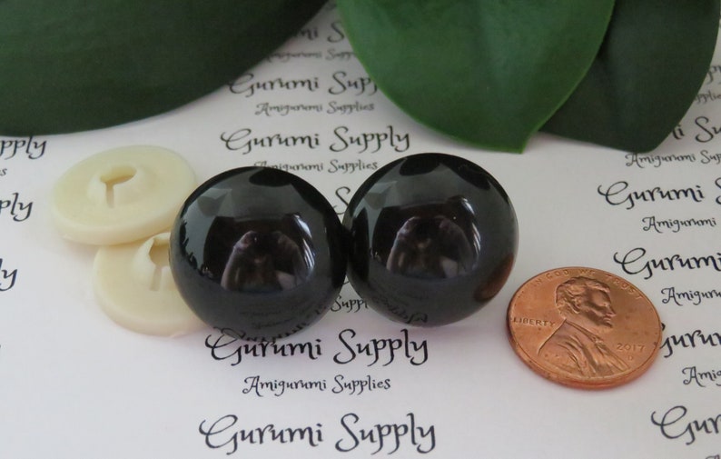 Bulkpack 22mm Solid Black Safety Eyes With Washers 20 Pairs Etsy