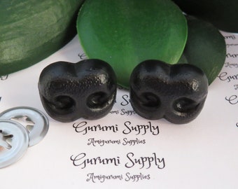 Limited Quantity! 25mm Solid Black Safety Noses with Washer - 2 ct - Amigurumi / Dogs / Bears / Animal / Dolls / Toys / Crochet / Supplies