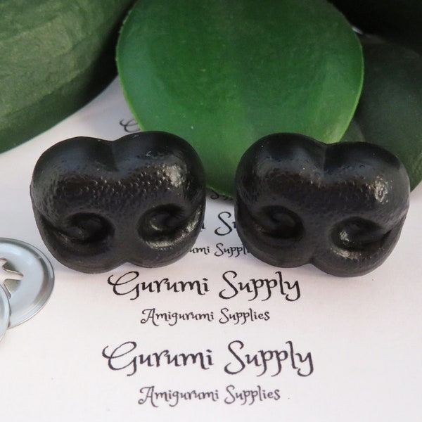 Limited Quantity! 25mm Solid Black Safety Noses with Washer - 2 ct - Amigurumi / Dogs / Bears / Animal / Dolls / Toys / Crochet / Supplies