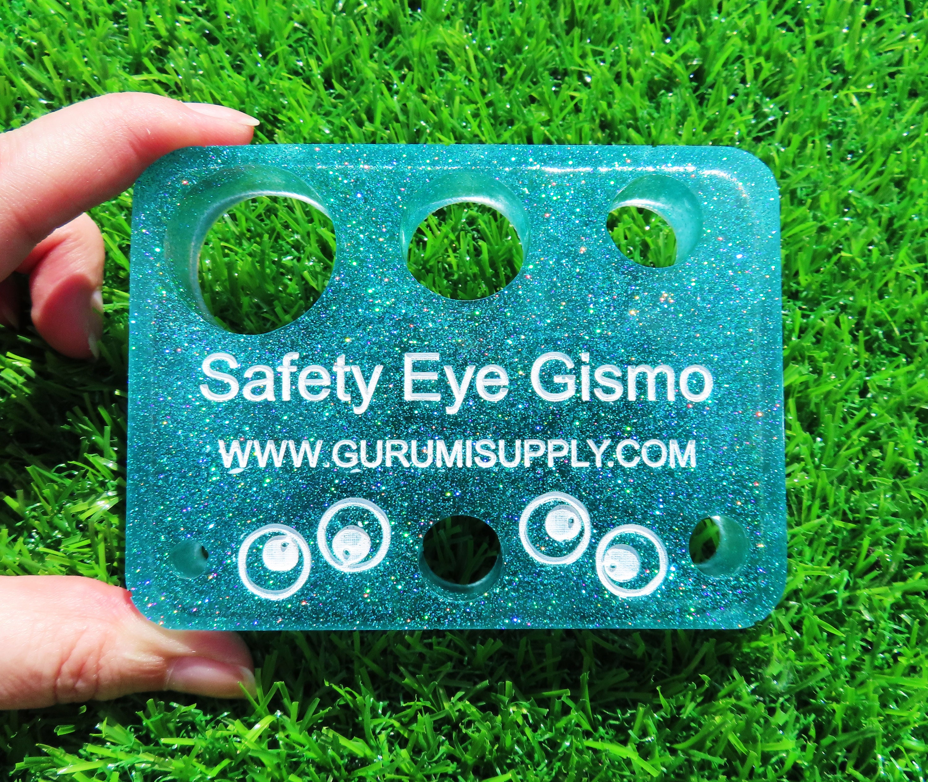 Safety Eye Gismo Teal Fine Glitter Rectangle Safety Eye Tool Safety Eye Jig Safety Eye