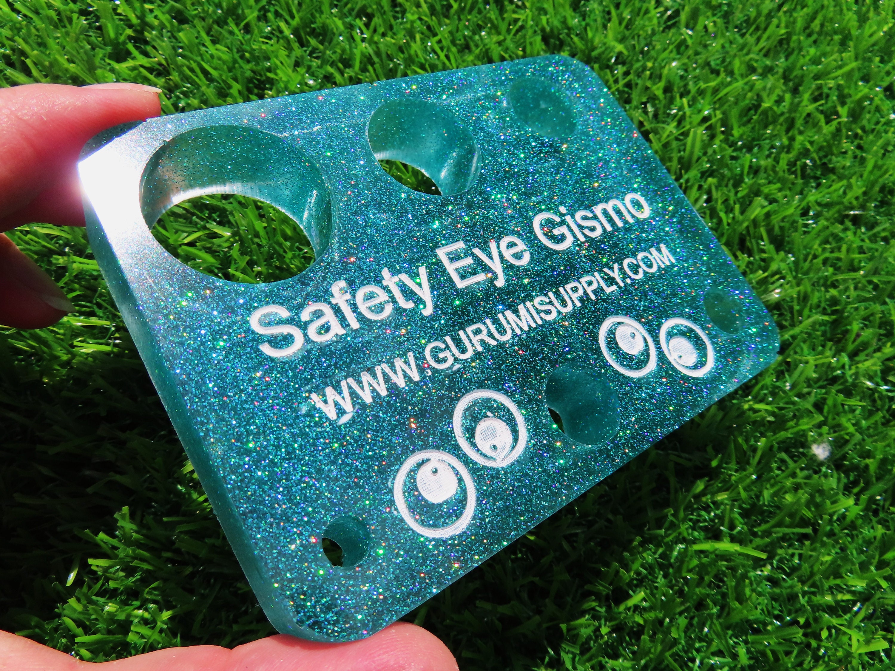Safety Eye Gismo Teal Fine Glitter Rectangle Safety Eye Tool Safety Eye Jig Safety Eye