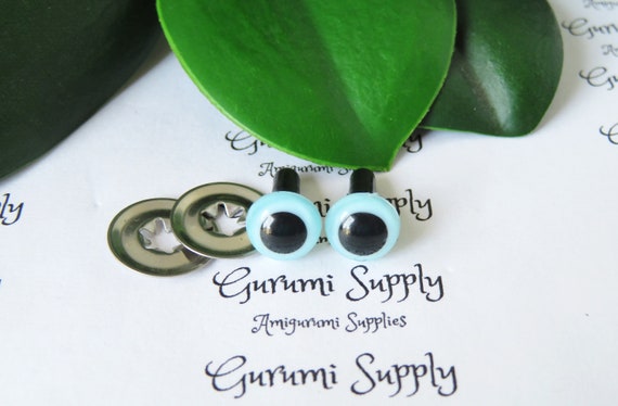 8mm Kawaii Style Round Safety Eyes and Washers: 5 Pairs - Doll / Amigurumi  / Animal / Stuffed Creation / Toy / Crochet / Knit / Supplies